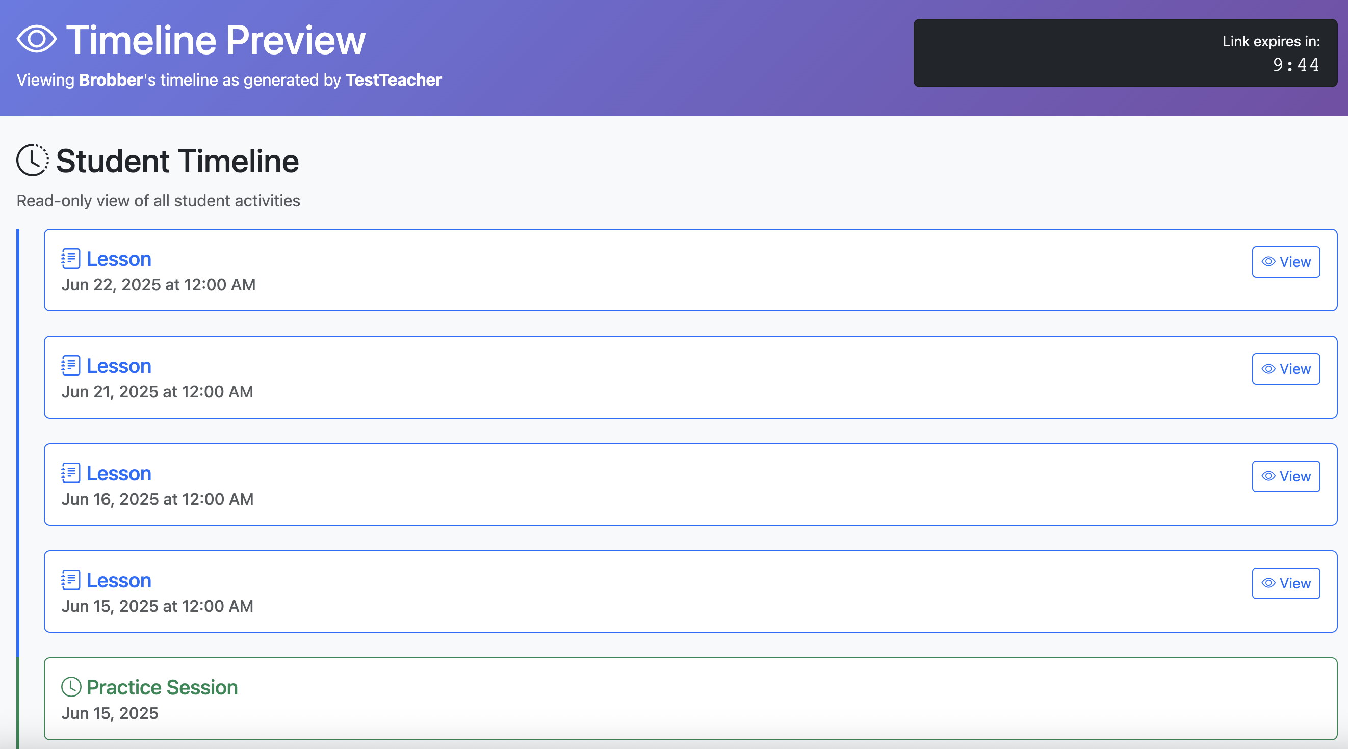 Timeline Preview